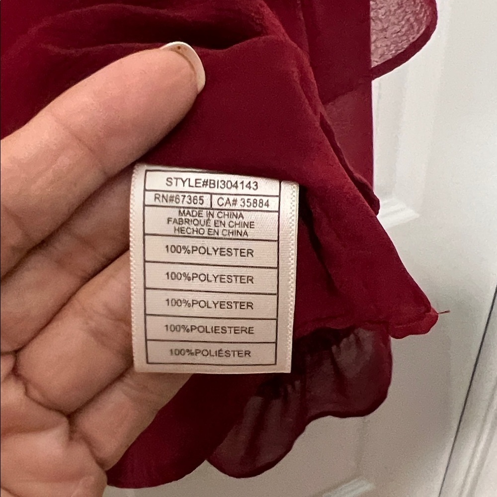 BB Dakota Burgundy Ruffle Blouse M - Picture 4 of 5